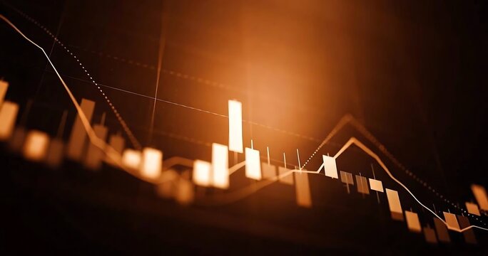 Gold candlestick with stock market investment trading graph growth. Trade business analytics graph and financial chart. Finance chart, stock market business and exchange financial growth graph.. - Powered by Adobe