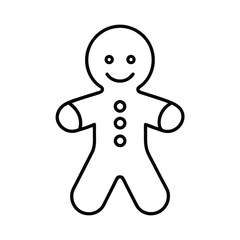A traditional gingerbread man isolated on a white background vector illustration