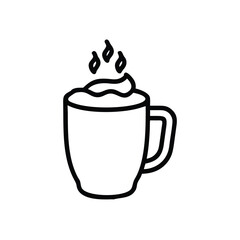 A warm mug of hot chocolate on a plain white background vector illustration