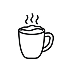 A steaming hot chocolate mug against a white background vector illustration