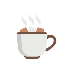 A delicious mug of hot cocoa with marshmallows on a white background vector illustration