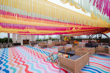 Haldi Decoration Ideas | Traditional Floral Setup, Marigold Haldi Decor, Wedding Haldi Stage, Yellow Theme, Bride & Groom Ritual Backdrop, Mehndi & Haldi Function