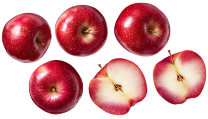red apples on white background