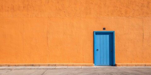 Orange Wall, Blue Door A Vibrant Mediterranean Aesthetic