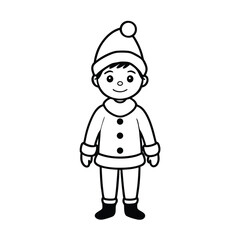 A kid in a Christmas Santa costume on a white background vector illustration