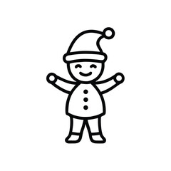 A cute kid dressed as Santa on a white background vector illustration
