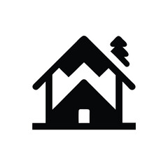 A mountain cabin with beautiful Christmas decorations vector illustration