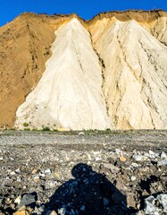 Colorful layered hills with shadow