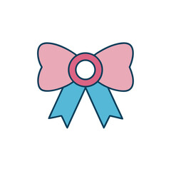 A decorative ribbon and bow on a white background vector illustration