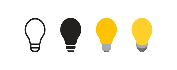 Evolution of light bulb design in minimalist and flat style
