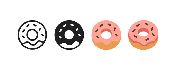 Evolution of donut design: outline to 3d colorful transformation