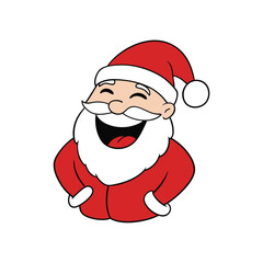 A jolly Santa Claus laughing on a plain white background vector illustration