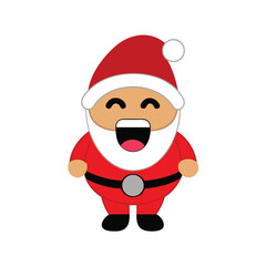 A jolly Santa Claus laughing on a plain white background vector illustration
