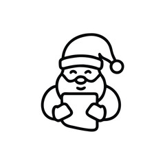 Santa Claus reading letters from children vector illustration