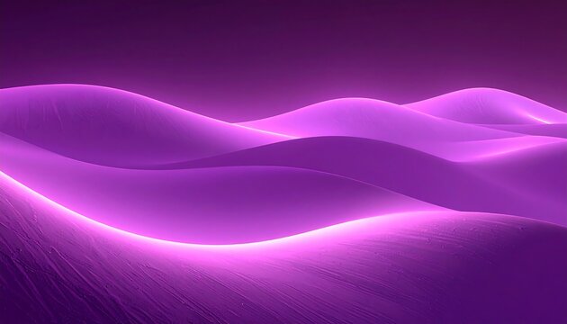 A mesmerizing display of undulating, glowing purple forms creates an abstract landscape.