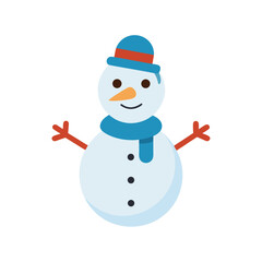 A happy snowman participating in a winter activity on a white background vector illustration
