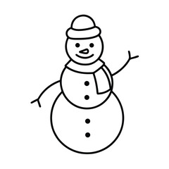 A snowman doing a fun winter activity on a white background vector illustration