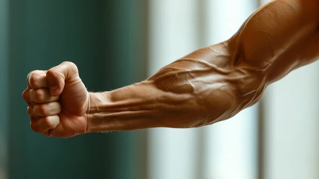 Strength training workout focusing on arm muscles and grip strength in a gym setting during daytime