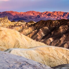 Colorful mountain range at sunrise