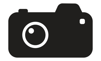Black and White Camera Icon – Minimalist Photography Symbol