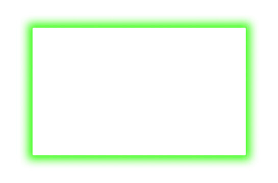 Light green Neon rectangular shape frame. Vivid glowing lavender border with a rough, grainy finish. A versatile design element for banners, photos, presentation, isolated on a transparent background. - Powered by Adobe