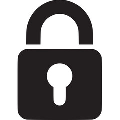 Vector art of lock icon symbolizing security, protection, and privacy for data and access control in digital and network technology systems