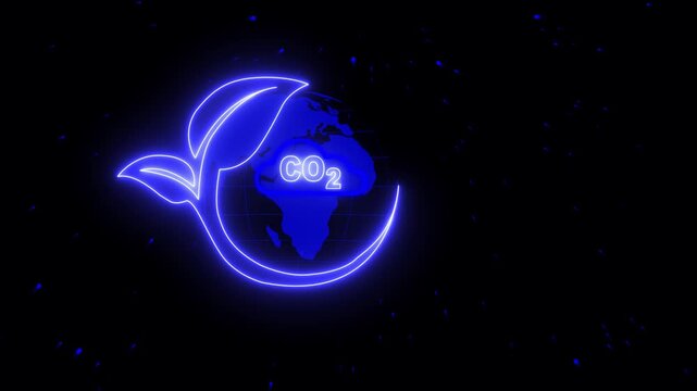 4k Businessman shows virtual leaf icon with CO2 icon. Net zero greenhouse gas emissions target. Reduce CO2,red business using environmentally renewable energy. change, weather concept.