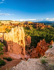 Colorful sandstone formations in a canyon