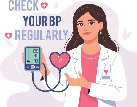 World Hypertension Day Medical Professional with Blood Pressure Monitor