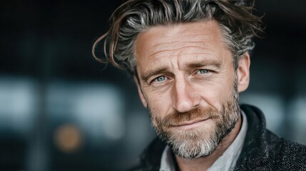 Obraz premium Successful mature businessman looking directly at camera with confident expression