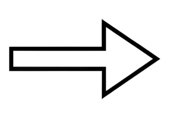 Black outline arrow pointing to the right isolated on transparent background