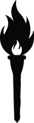 fire torch   black silhouette vector,flaming torch  icon vector