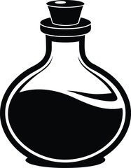 potion bottle black silhouette vector,potion bottle icon vector