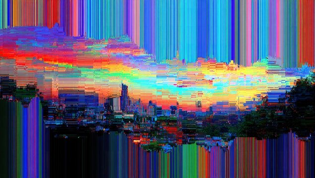 Chromatic Glitch Neo-Tokyo Sunset