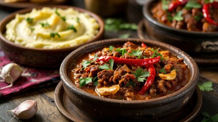 The national dish of Armenian cuisine. Meat peas. 