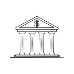 Obraz premium An architectural drawing of a bank building, emphasizing classic design