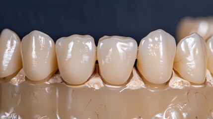 Close up Implan model tooth support fix bridge implan and crown, Generative AI illustrations.