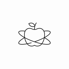 atom with apple icon sign vector