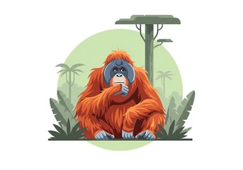 Woman sitting on luggage using smartphone at a tram stop with a tram visible