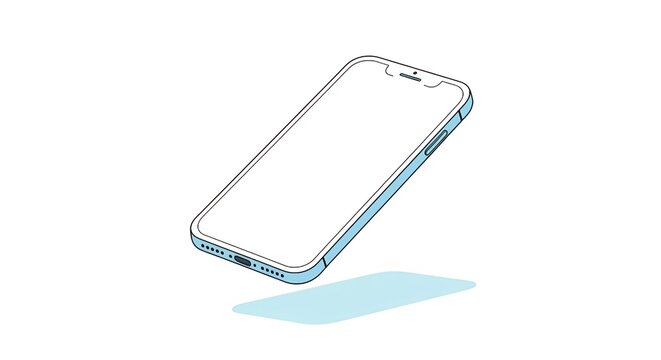 Minimalist Mobile App UI Mockup Illustration &ndash; Flat Pastel Blue and White Vector