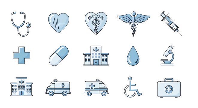 Healthcare Infographic Icons &ndash; Minimalist Medical Flat Vector Pack
