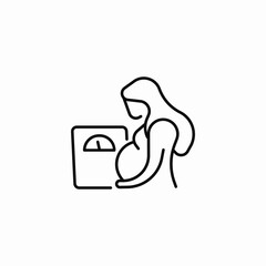 pregnant woman weight icon sign vector