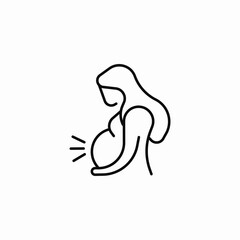 pregnant woman side icon sign vector