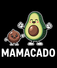 Retro Avocado Mama Avocado Mom Funny Avocado Mamacado