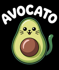Retro Funny Avocado Funny Avocato Cat