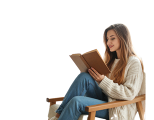 young woman sitting on a chair