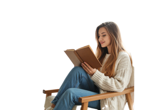 young woman sitting on a chair