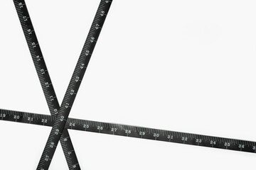 Black Measure tape isolated on white background