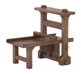 Old printing press isolated on transparent background. 3D illustration