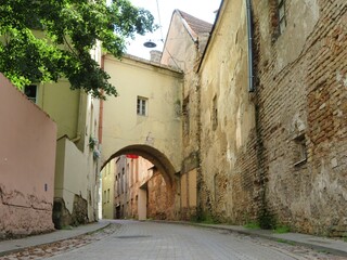 historic old town with street of Vilnius-capital of Lithuania, Europe in summer
